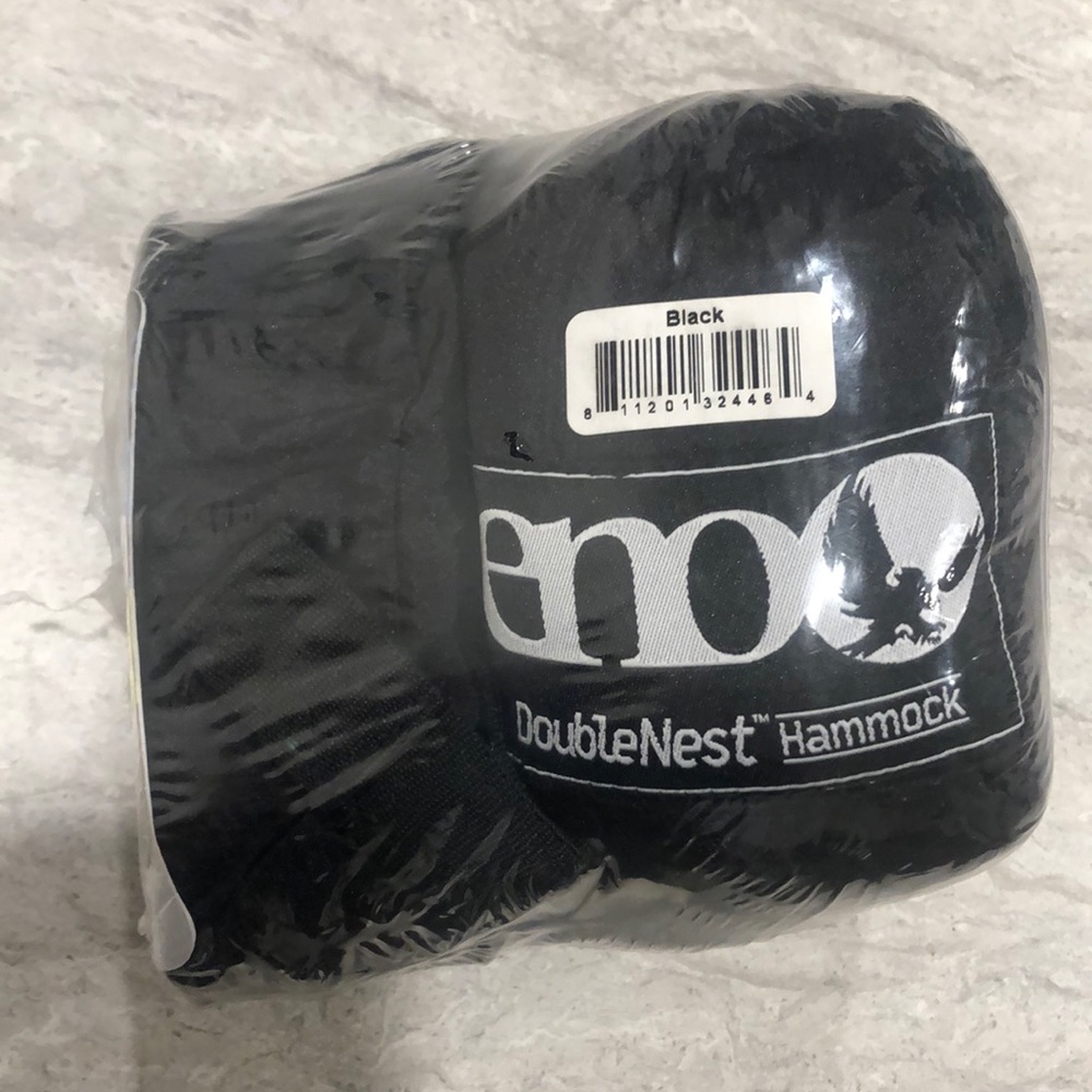 ENO Black Doublenest Hammock - Sealed w/ Straps